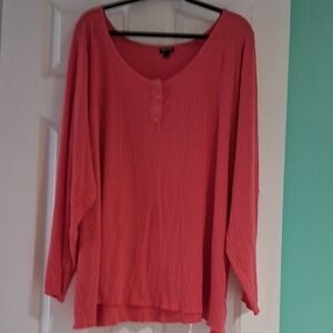 Torrid Pink Long Sleeve Ribbed Top